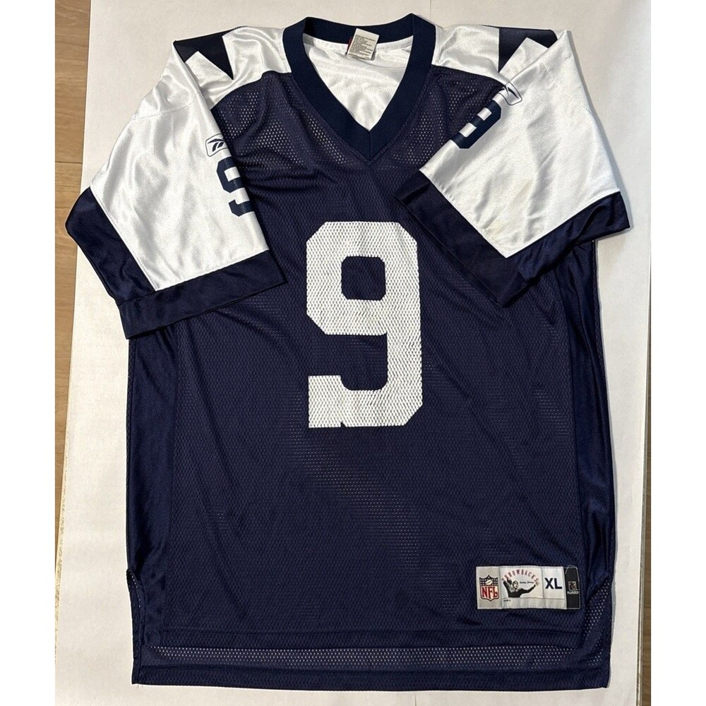 Tony Romo #9 Dallas Cowboys Reebok Throwback NFL Jersey Men’s Size XL Blue White